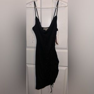 black sparkle scrunch dress M